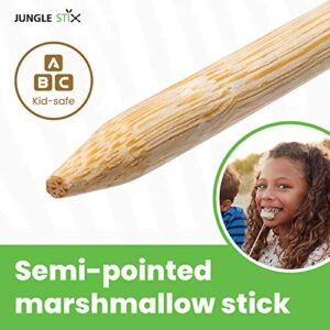 Jungle Stix Marshmallow Smores Roasting Sticks 36 Inch 5mm Thick Extra Long Heavy Duty Wooden Skewers, 110 Pieces. Perfect for Hot Dog Kebab Sausage, Environmentally Safe 100% Biodegradable