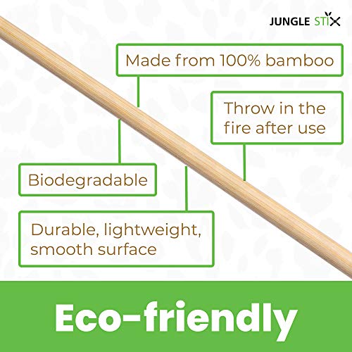 Jungle Stix Marshmallow Smores Roasting Sticks 36 Inch 5mm Thick Extra Long Heavy Duty Wooden Skewers, 110 Pieces. Perfect for Hot Dog Kebab Sausage, Environmentally Safe 100% Biodegradable