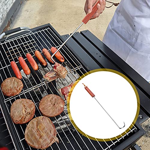 DOITOOL Food Flipper Turning Hook Stainless Steel BBQ Meat Turner Hook Food Flipper Meat Hook for Grilling, Flipping and Turning Vegetables and Meats, BBQ Grill and Smoker Accessories