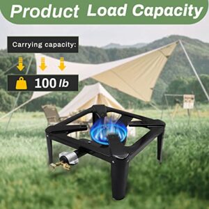 Aowoil Portable Propane Burners for Outdoor Cooking and Home,100K BTU High-powered,Propane Burner with Adjustable Flame,4ft Connecting Hose with Regulator,Quemadores de Gas Para Cocinar Afuera