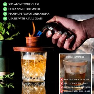 Kemuri Cocktail Bourbon Smoker Kit | Smoked Old Fashioned Kit Bundled with Bourbon Oak, Mesquite and Apple Wood Chips | Smoke Top | Craft Cocktail Smoker for Drinks | Whiskey Smoker Kit | Drink Smoker