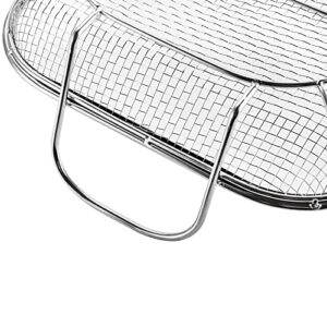 WUWEOT Grill Basket, Vegetable Barbecue Basket, 15" x 11" Stainless Steel Square Wire Mesh Grilling Basket Roasting Pan with Two Handles for Vegetables, Chicken, Meats and Fish