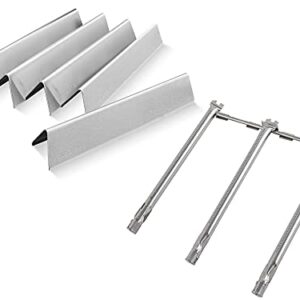 Weber Grill Spirit Replacement Parts, 7636 Weber Spirit Grill Parts 15.3 Inch Flavorizer Bars with 69787 Burner for Weber Spirit I & II 300 Series, Spirit E310 E320 E330 S310 S320 S330