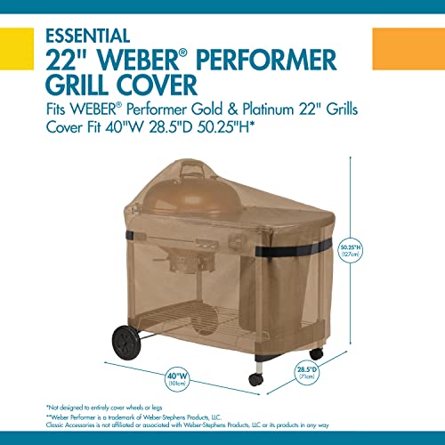 Duck Covers Essential Water-Resistant 40 Inch BBQ Grill Cover for Weber Performer