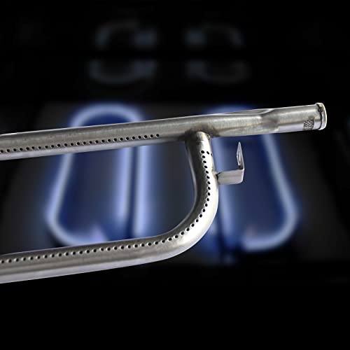 Hongso #304 Curved Stainless Steel Burner Replacement for Dyna-Glo DGP350NP, Master Forge MFA350BNP MFA350CNP, Pipe Burner Tube Left and Right 1 Pair Curved Pipes SBT351