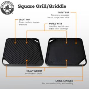 Backcountry Iron 10.5 inch Single-Burner Reversible Cast Iron Grill/Griddle