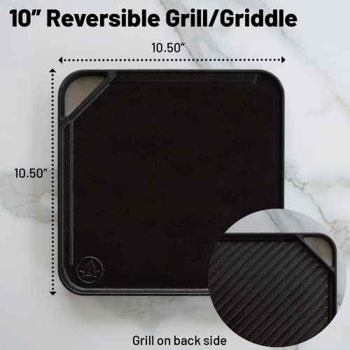 Backcountry Iron 10.5 inch Single-Burner Reversible Cast Iron Grill/Griddle