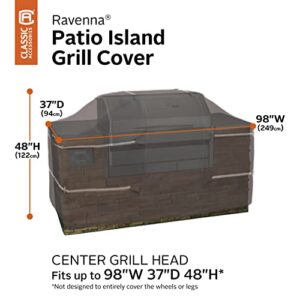 Classic Accessories Ravenna Water-Resistant 98 in. BBQ Grill Cover for Island with Center Grill Head