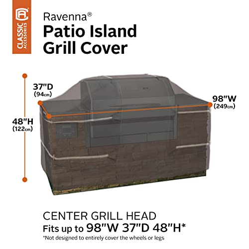 Classic Accessories Ravenna Water-Resistant 98 in. BBQ Grill Cover for Island with Center Grill Head