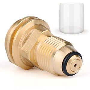 uniflasy propane tank adapter converts pol lp tank service valve to qcc1 / type1, old to propane tank connection type hose or regualtor solid brass regulator valve accessory, universal fit