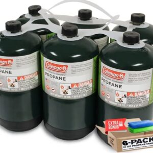 Propane Tank 6 Pack Fuel Cylinders 16oz | with Golden Lion Bonus