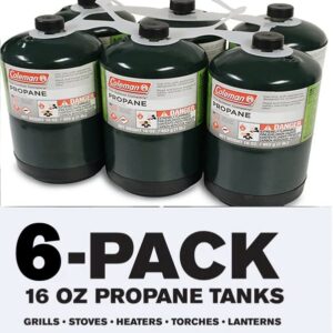 Propane Tank 6 Pack Fuel Cylinders 16oz | with Golden Lion Bonus