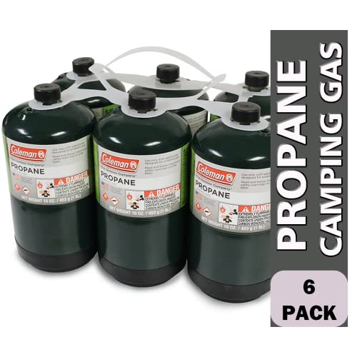 Propane Tank 6 Pack Fuel Cylinders 16oz | with Golden Lion Bonus