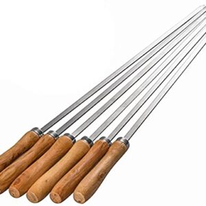 10 Pieces Stainless Steel skewers, BBQ skewers, Meat skewers, Stainless Steel skewers, Reusable BBQ skewers, Kebabs - 35cm