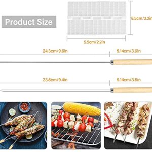 10 Pieces Stainless Steel skewers, BBQ skewers, Meat skewers, Stainless Steel skewers, Reusable BBQ skewers, Kebabs - 35cm