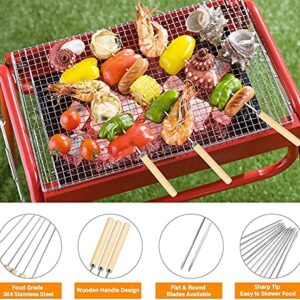 10 Pieces Stainless Steel skewers, BBQ skewers, Meat skewers, Stainless Steel skewers, Reusable BBQ skewers, Kebabs - 35cm