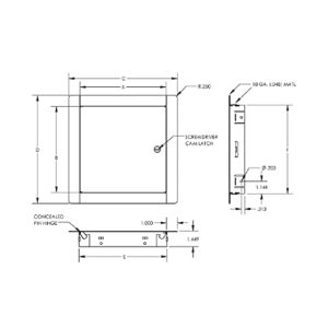 Acudor ED-2002 Flush Access Door 16-3/8" x 16-3/8", White