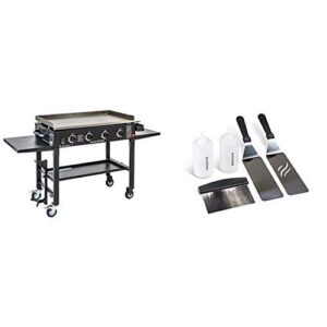 blackstone 36 inch outdoor flat top gas grill griddle station - 4-burner - propane fueled - restaurant grade - professional quality - with accesory kit