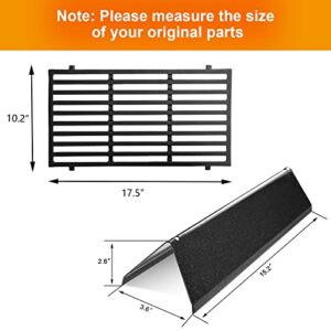 Hisencn 7635 15.3 inch Flavorizer Bars and 7637 17.5 inch Cooking Grates for Weber Spirit I & II 200 Series, Spirit E210, S210, E220, S220 with Front Control Knobs