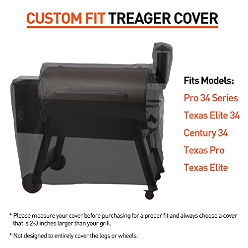 Arcedo Pellet Grill Cover Compatible for Traeger 34, Z Grill 450 600 700, Pit Boss 820, Green Mountain, Waterproof Outdoor Full Length Smoker Cover, Fade Resistant BBQ Cover