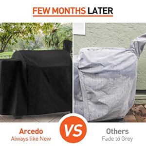 Arcedo Pellet Grill Cover Compatible for Traeger 34, Z Grill 450 600 700, Pit Boss 820, Green Mountain, Waterproof Outdoor Full Length Smoker Cover, Fade Resistant BBQ Cover