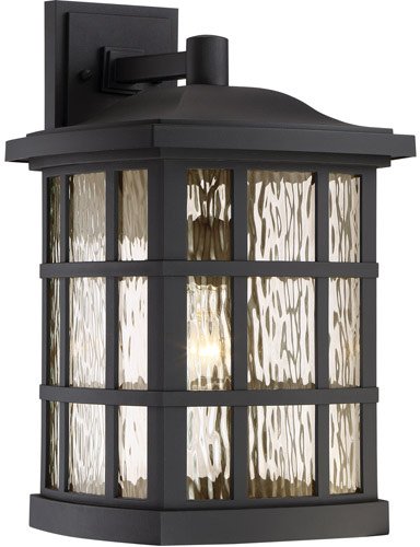 Quoizel SNN8411K Stonington Outdoor Wall Sconce Lighting, 1-Light, 150 Watt, Mystic Black (17"H x 11"W)