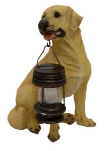 tricod b5185a yellow labrador dog with lantern solar light
