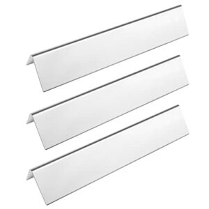 atkke 3-pack 15.3 inch flavorizer bar replacement for weber 7635, spirit 200 series, spirit e210 s210, e220 s220 with front control knobs, stainless steel heat plates shield flavor bars