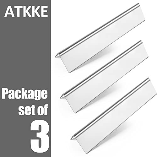 ATKKE 3-Pack 15.3 inch Flavorizer Bar Replacement for Weber 7635, Spirit 200 Series, Spirit E210 S210, E220 S220 with Front Control Knobs, Stainless Steel Heat Plates Shield Flavor Bars