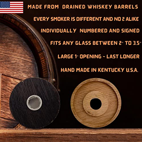 Real Whiskey Barrel Cocktail Smoker Kit with Torch - Wood Chips, Whiskey Smoker Kit, Drink Smoker Infuser Kit, Bourbon Smoker Kit for Drinks, Old Fashioned Smoker Kit, (No Butane) Made In USA