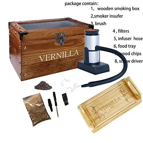 Cocktail Smoker Kit for Drinks wooden Smoker Infuser Box with Portable Smoking Gun Whiskey old fashioned cocktail smoker kit