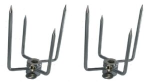 onegrill chrome steel grill rotisserie spit rod forks (fits: 5/16 inch square, 3/8 inch hexagon, & 7/16 inch round)
