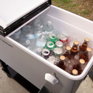 Cuisinart CCC-3517 Portable 80-Quart Outdoor Cooler Cart with Dual-Sided Lid, BBQ Cart with Bottle Opener (Fits 100 Cans or 50 Bottles)