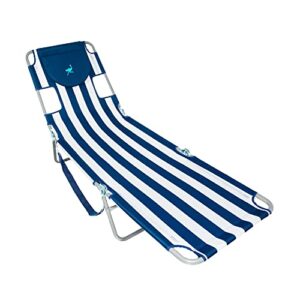 ostrich chaise lounge blue and white striped 77.16 x 24.6 x 13.4 inches assembled