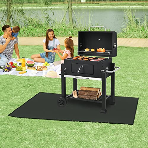 LeadCon 60 × 40 Inch Large Under Grill Mat, Fireproof Pit Mat for Grill Deck and Patio Protector, Flat Top Grill, Outdoor Charcoal, Fire Resistant Rugs for Fireplace, Reusable Fire Pit Mat