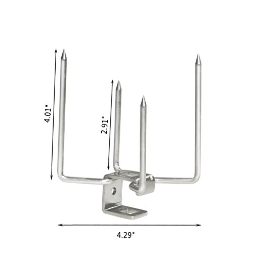 onlyfire 6102 Stainless Steel Grill Rotisserie Forks(1-Pair)-Fits for Weber 3/8" and 5/16" Square Spit Rods