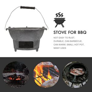 Operitacx Mini Charcoal Grill Camping Stove Portable Barbecue Stove Cast Iron Japanese Hibachi Grill Yakitori Grill Tabletop BBQ Grill for Hot Pot Outdoor Picnic