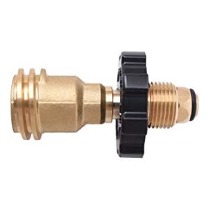 Flame King POL01JT002 Propane Tank Adapter POL to QCC1 Type Converts Old to New Connection, Brass