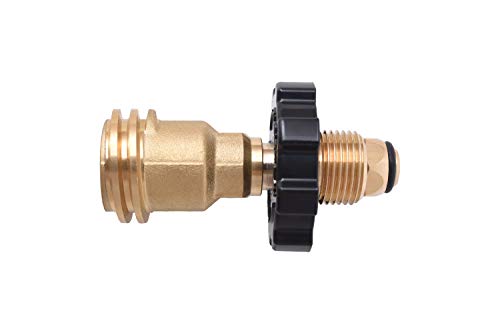 Flame King POL01JT002 Propane Tank Adapter POL to QCC1 Type Converts Old to New Connection, Brass