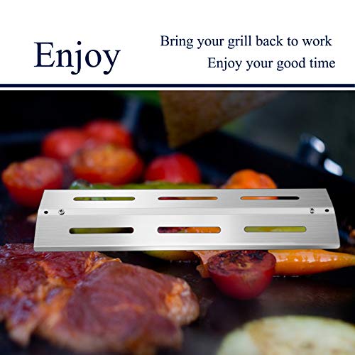 Folocy 15 1/16" Stainless Steel Grill Heat Plates Shield Tent BBQ Gas Grill Replacement Parts for Grill Chef PAT502, Kenmore P01705009E, P01708034E, P02008010A, P02008029A Models