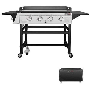 royal gourmet 4 burner flat top grill griddle combo outdoor propane gas griddle, gb4001c, 52,000 btu for outdoor events, camping, bbq