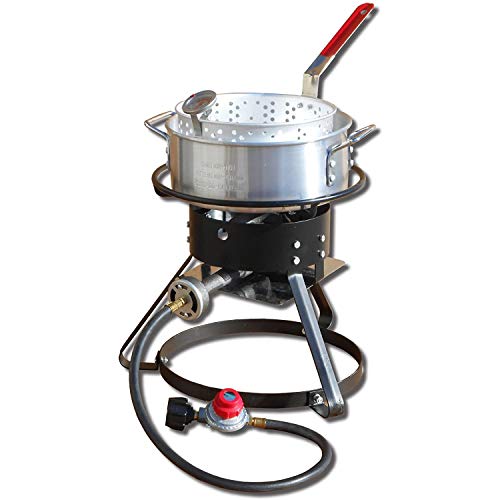 King Kooker 1217 12″ Bolt Together Outdoor Cooker with Aluminum Fry Pan