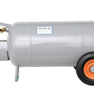 Flame King 40LB Horizontal & Vertical Steel Propane Tank Cylinder HOG with Dolly Cart Wheels for Fire Tables, Fire Pits, Patio Heaters, Barbeques, Lunch Truck, Weed Torch, and Truck Campers