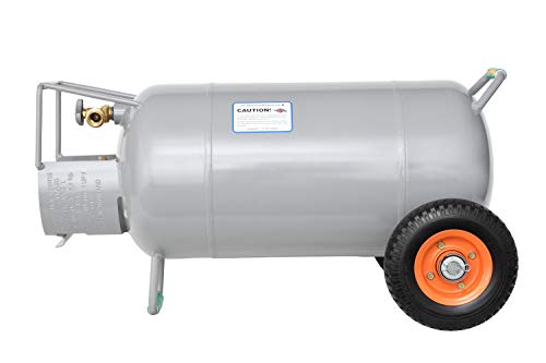 Flame King 40LB Horizontal & Vertical Steel Propane Tank Cylinder HOG with Dolly Cart Wheels for Fire Tables, Fire Pits, Patio Heaters, Barbeques, Lunch Truck, Weed Torch, and Truck Campers