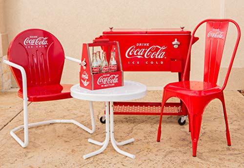 Leigh Country CP 98126 80 Quart Coca-Cola Cooler with Grated Tray, Red