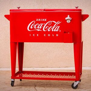 Leigh Country CP 98126 80 Quart Coca-Cola Cooler with Grated Tray, Red