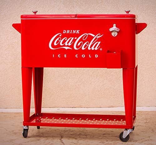 Leigh Country CP 98126 80 Quart Coca-Cola Cooler with Grated Tray, Red