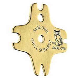 sage owl bbq grill scraper tool - gifts for women who has everything - dishwasher safe bristle free bbq grill brush alternative - mens gifts for christmas