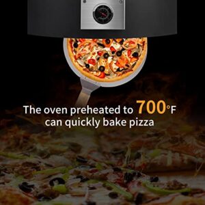 Kevirice Portable Outdoor Wood-Fired Pizza Oven, Stainless Steel Pizza Maker with 13"Pizza Stone & Peel for Outdoor Cooking