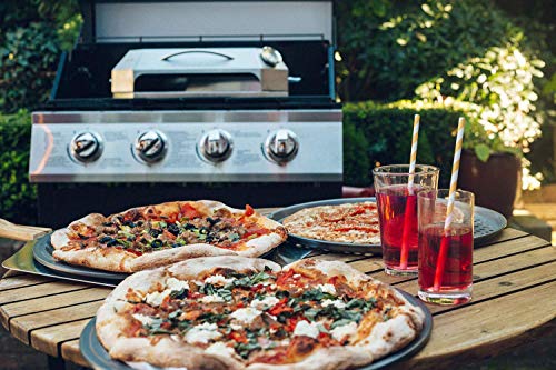 only fire Pizza Oven Kit for Grill Top, Portable Stainless Steel Pizza Oven Kit for Gas Grill, Charcoal Grill and Propane, Baking Tools Including Pizza Chamber, Pizza Stone, Pizza Peel & Thermometer